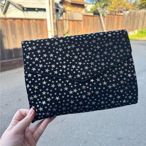 Black Star Pattern Clutch
